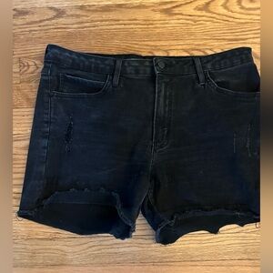 Just Black Classic Dark Jean Shorts Distressed